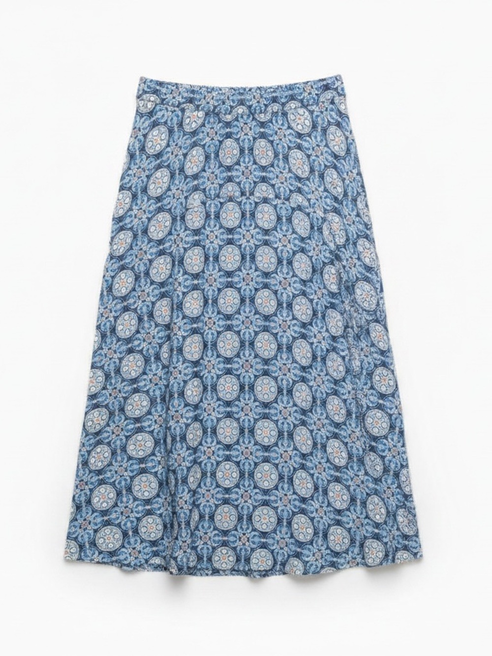 Max Studio Blue Medallion A-Line Skirt
